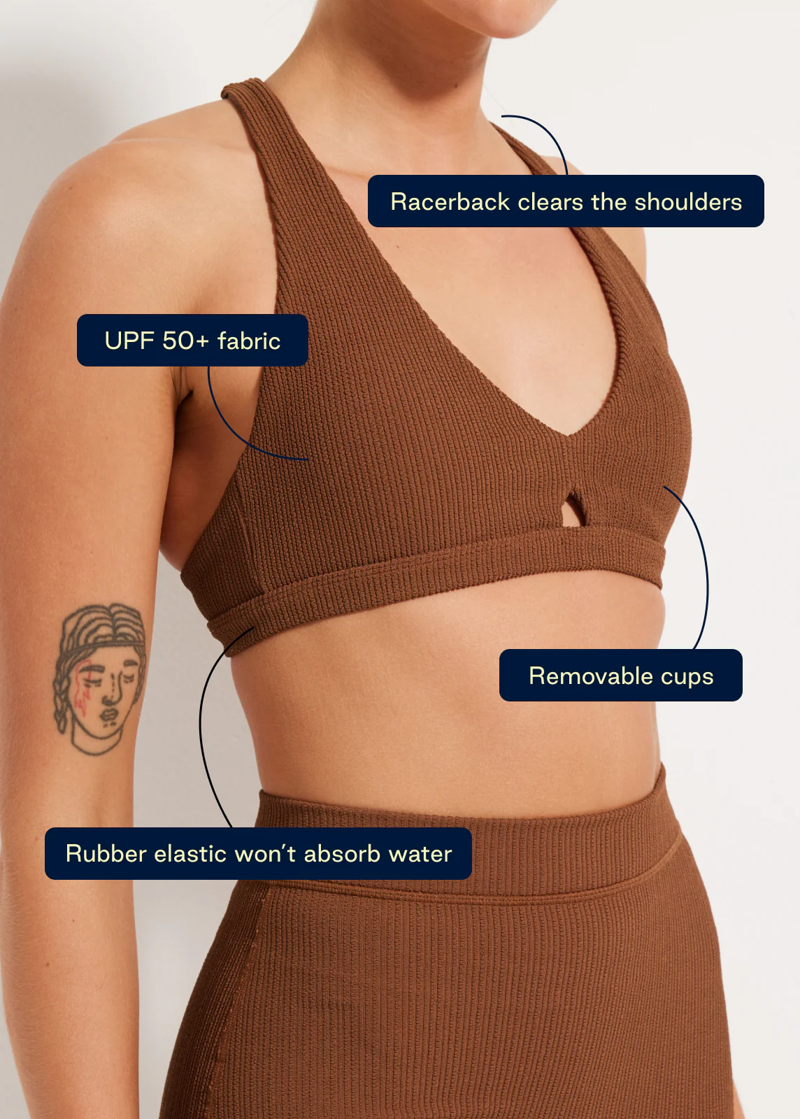 Sweat To Splash™ Crinkle Plunge Bra - Image 4